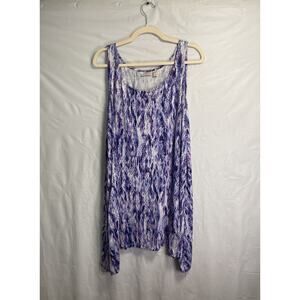 LOGO Lori Goldstein Reptile Geometric Print Pullover Tunic‎ Sleeveless Purple 3X